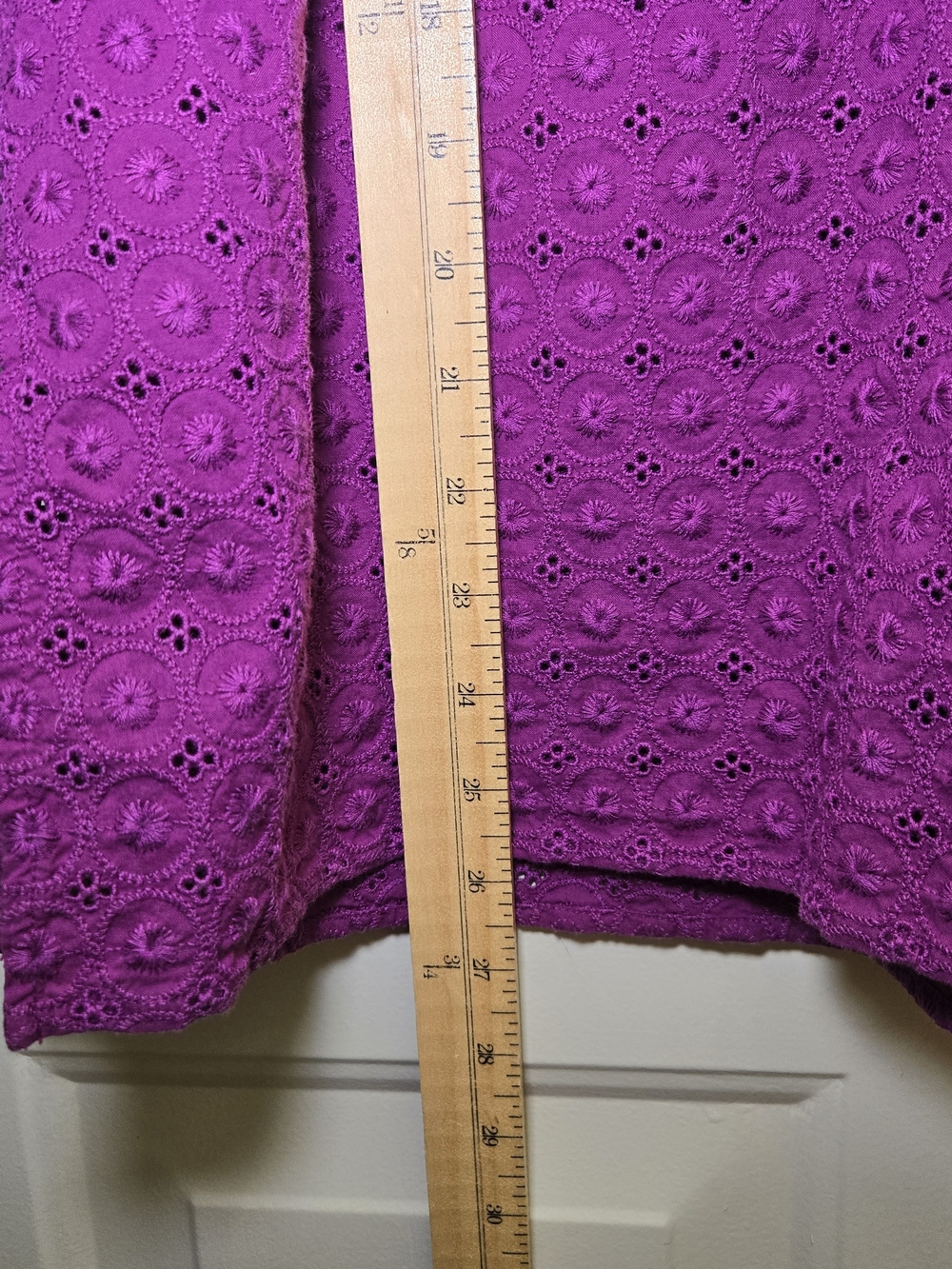 Charter Club Eyelet Knit Tunic - Vibrant Magenta - Picture 4 of 9